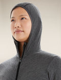 Haut à capuche, fermeture éclair Descender Femme Jet Heather/Black - 4