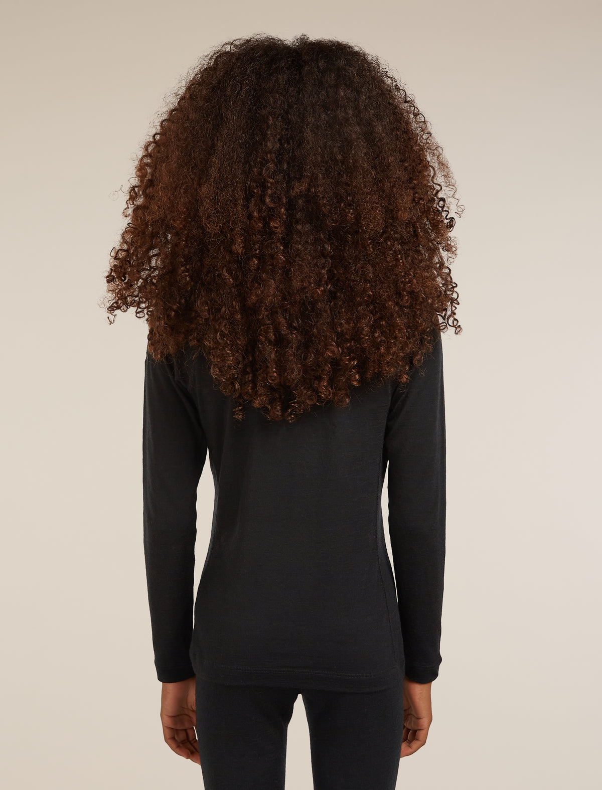 Kids’ Merino 200 Oasis Long Sleeve Crewe Thermal Top Black - 2