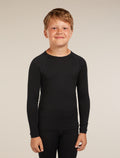 Kids’ Merino 200 Oasis Long Sleeve Crewe Thermal Top Black - 3