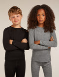 Kids’ Merino 200 Oasis Long Sleeve Crewe Thermal Top Gritstone Heather - 11