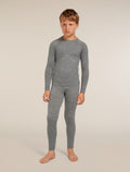 Kids’ Merino 200 Oasis Long Sleeve Crewe Thermal Top Gritstone Heather - 7