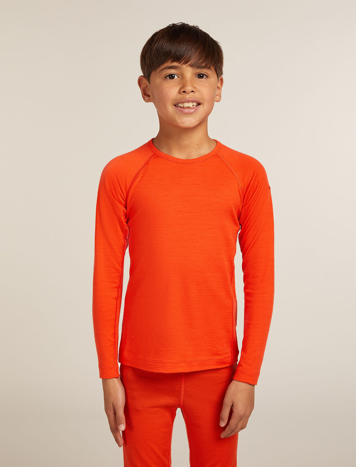 Kids’ Merino 200 Oasis Long Sleeve Crewe Thermal Top Fervid - 1