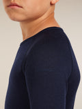 Kids’ Merino 200 Oasis Long Sleeve Crewe Thermal Top Midnight Navy - 12