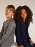 Kids’ Merino 200 Oasis Long Sleeve Crewe Thermal Top Midnight Navy - 13