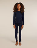 Kids’ Merino 200 Oasis Long Sleeve Crewe Thermal Top Midnight Navy - 5
