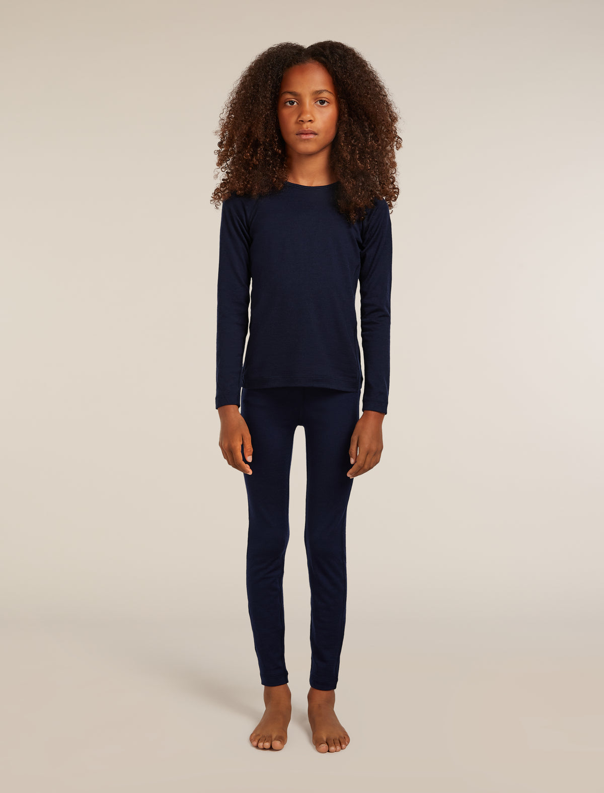 Kids’ Merino 200 Oasis Long Sleeve Crewe Thermal Top Midnight Navy - 5