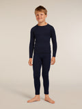 Kids’ Merino 200 Oasis Long Sleeve Crewe Thermal Top Midnight Navy - 6