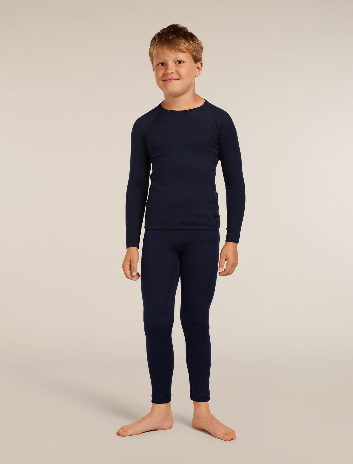 Kids’ Merino 200 Oasis Long Sleeve Crewe Thermal Top Midnight Navy - 6