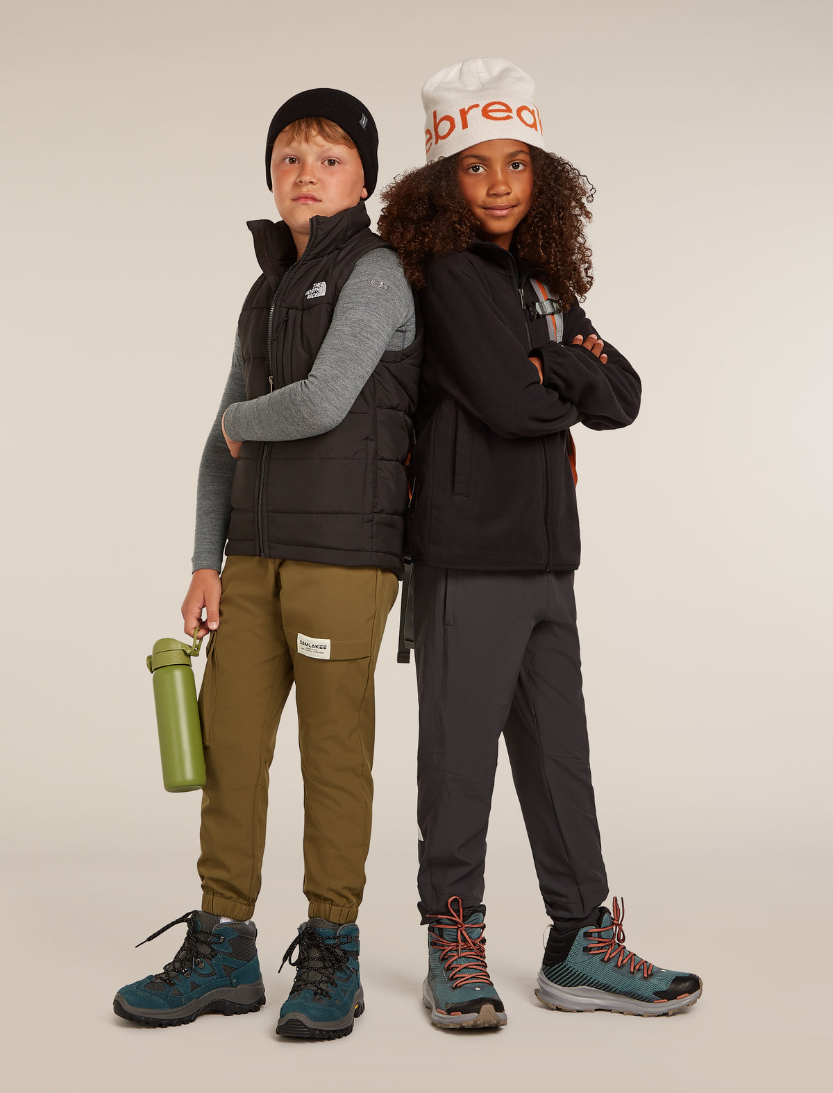 Kids’ Merino 200 Oasis Thermal Leggings Gritstone Heather - 9