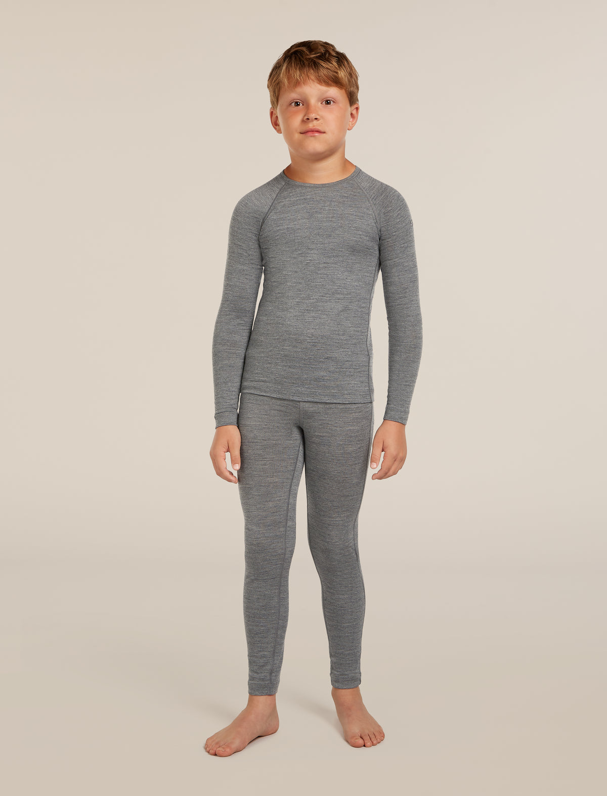 Kids’ Merino 200 Oasis Thermal Leggings Gritstone Heather - 6
