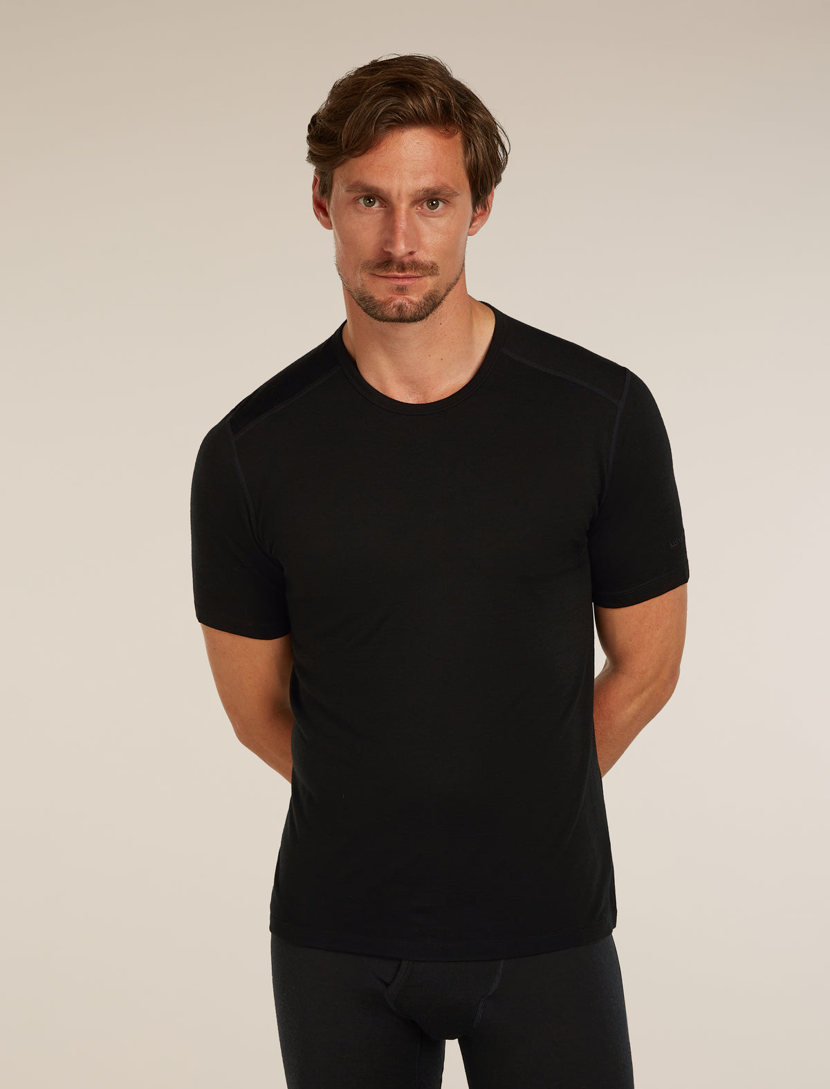 Haut col rond isotherme Oasis Short Sleeve Crewe 200 en mérinos Men's Black - 1