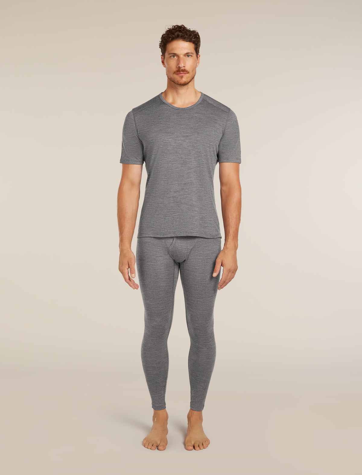 Men's Merino 200 Oasis Short Sleeve Crewe Thermal Top Gritstone Heather - 3