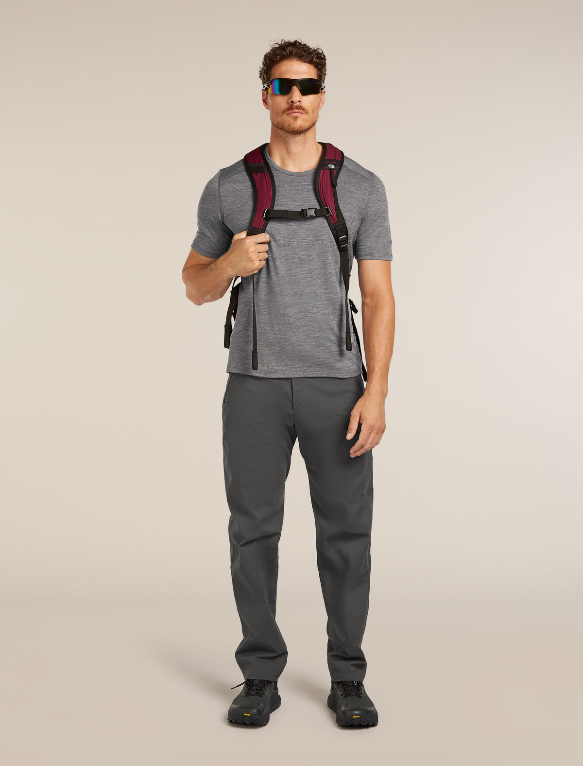 Men's Merino 200 Oasis Short Sleeve Crewe Thermal Top Gritstone Heather - 4