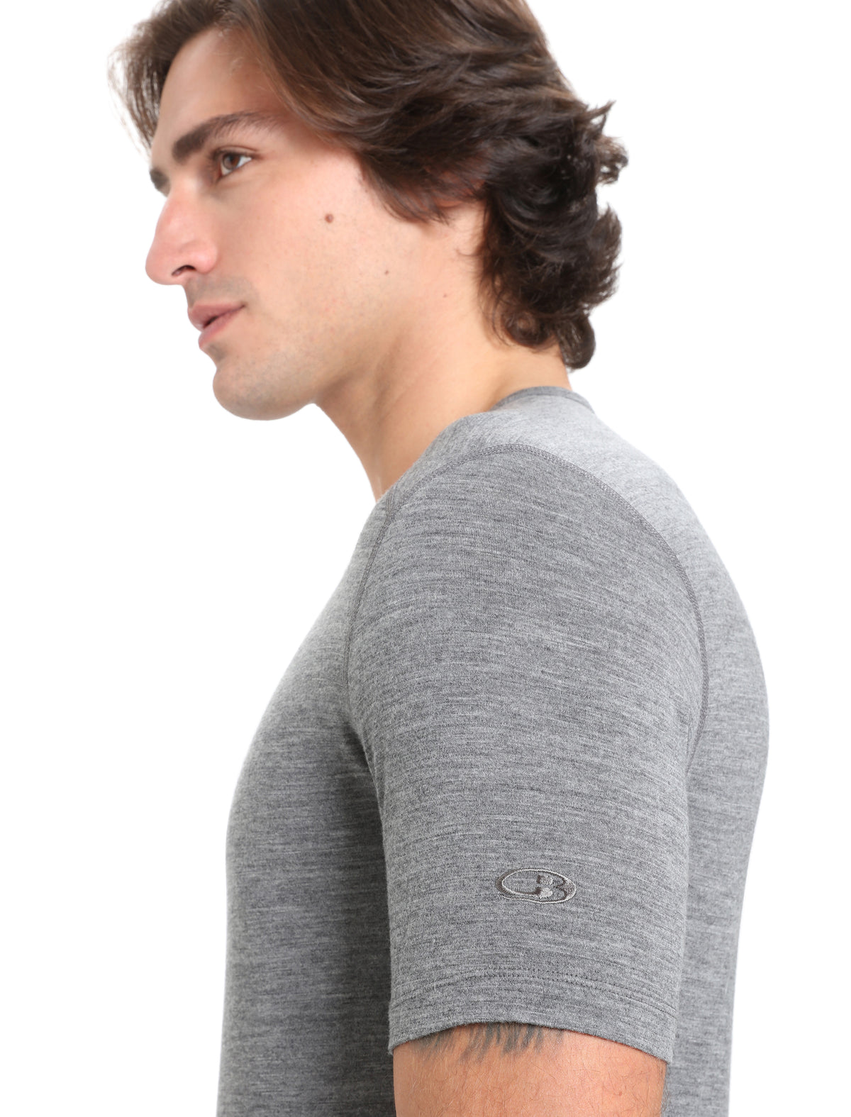 Men's Merino 200 Oasis Short Sleeve Crewe Thermal Top Gritstone Heather - 5