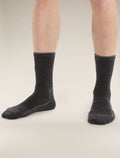Men's Merino Blend Hike Cool-Lite™ 3Q Crew Socks Jet Heather/Monsoon - 1