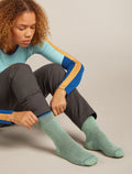 Women's Merino Hike Medium Crew Socks Seaglass/Topaz/Blush - 2