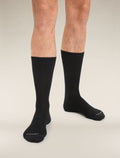 Men's Merino Lifestyle Fine Gauge Crew Socks Black - 1