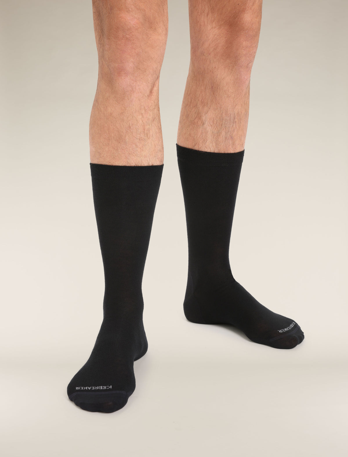 Men's Merino Lifestyle Fine Gauge Crew Socks Black - 1