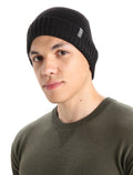 Bonnet à revers Vela Unisex Black - 3