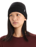 Bonnet à revers Vela Unisex Black - 6