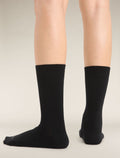 Mi-chaussettes Lifestyle Fine Gauge Crew en mérinos Femme Black - 2