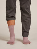 Mi-chaussettes Lifestyle Fine Gauge Crew en mérinos Femme Summit/Acid Pink - 3