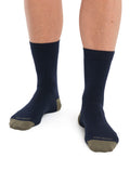 Women's Merino Lifestyle Fine Gauge Crew Socks Midnight Navy/Loden - 1