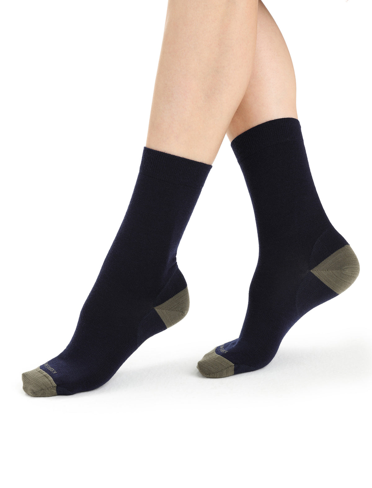 Women's Merino Lifestyle Fine Gauge Crew Socks Midnight Navy/Loden - 4