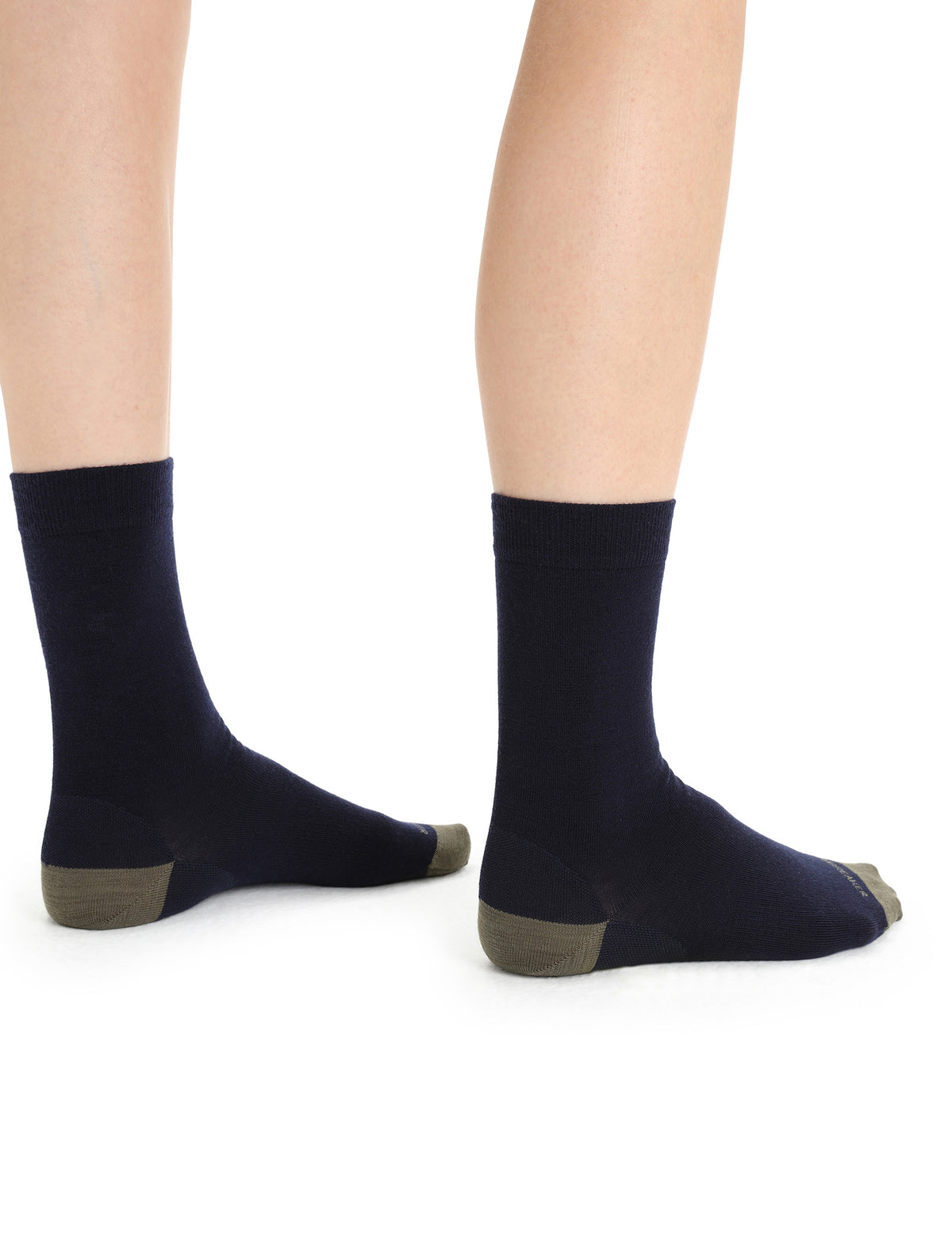 Women's Merino Lifestyle Fine Gauge Crew Socks Midnight Navy/Loden - 5