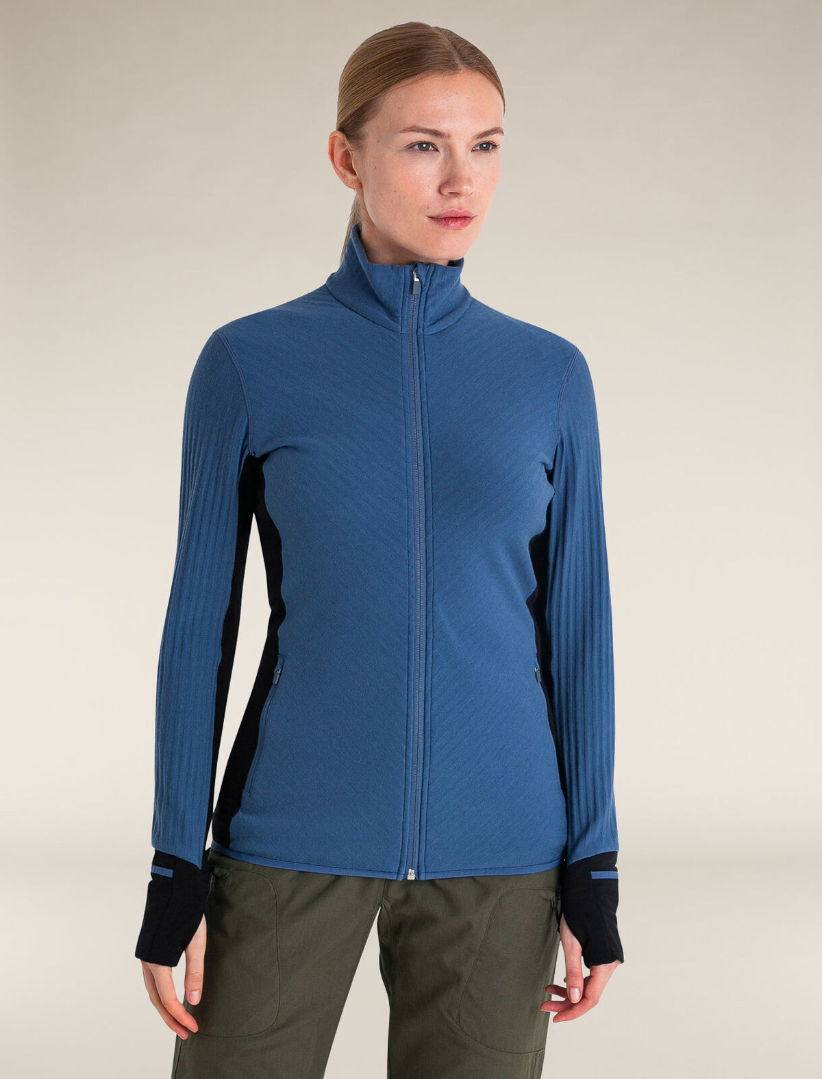 Women's Descender Long Sleeve Zip Jacket Dawn/Black - 1
