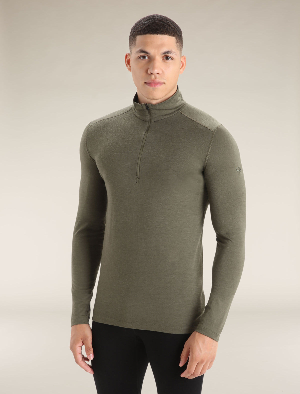 Haut isotherme à manches longues et demi-glissière 200 Oasis en mérinos Men's Loden - 1