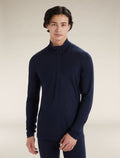 Men's Merino 200 Oasis Long Sleeve Half Zip Thermal Top Midnight Navy - 1