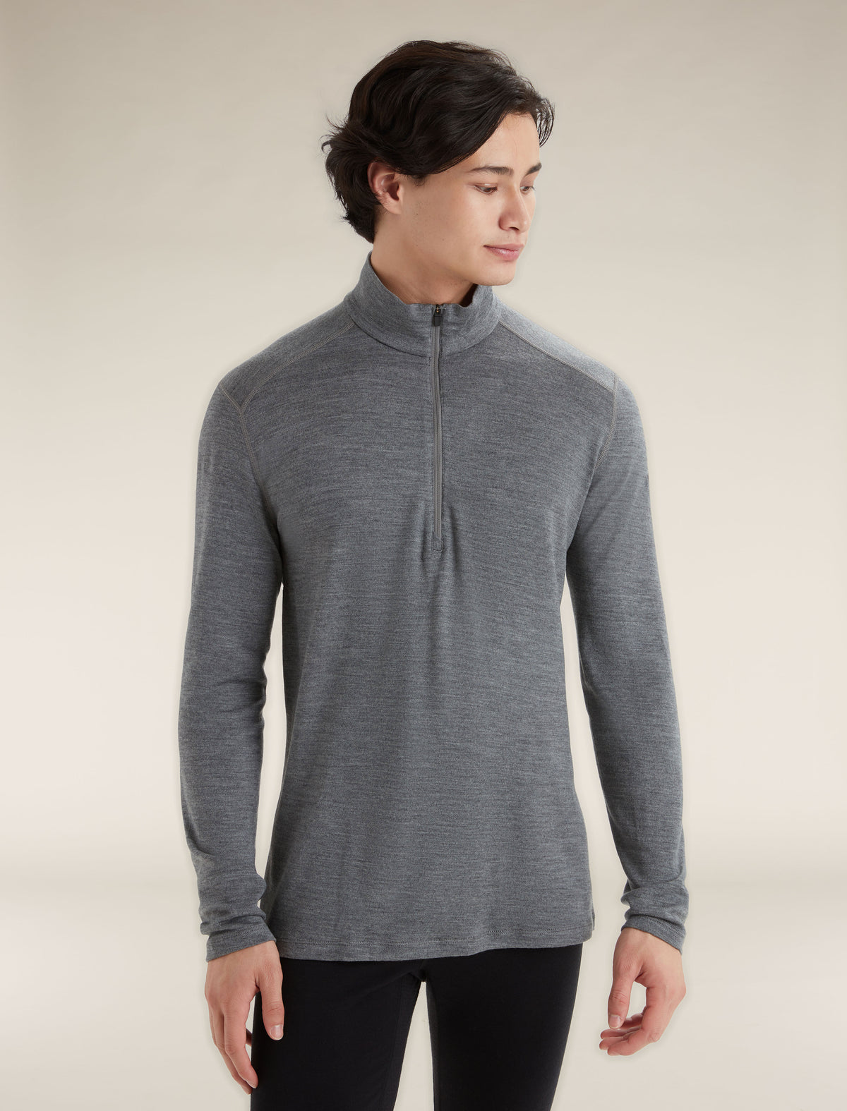 Men's Merino 260 Tech Long Sleeve Half Zip Thermal Top Gritstone Heather - 1
