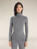 Women's Merino 200 Oasis Long Sleeve Half Zip Thermal Top Gritstone Heather - 1