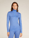 Haut isotherme à manches longues et demi-glissière 200 Oasis en mérinos Femme Baja - 1