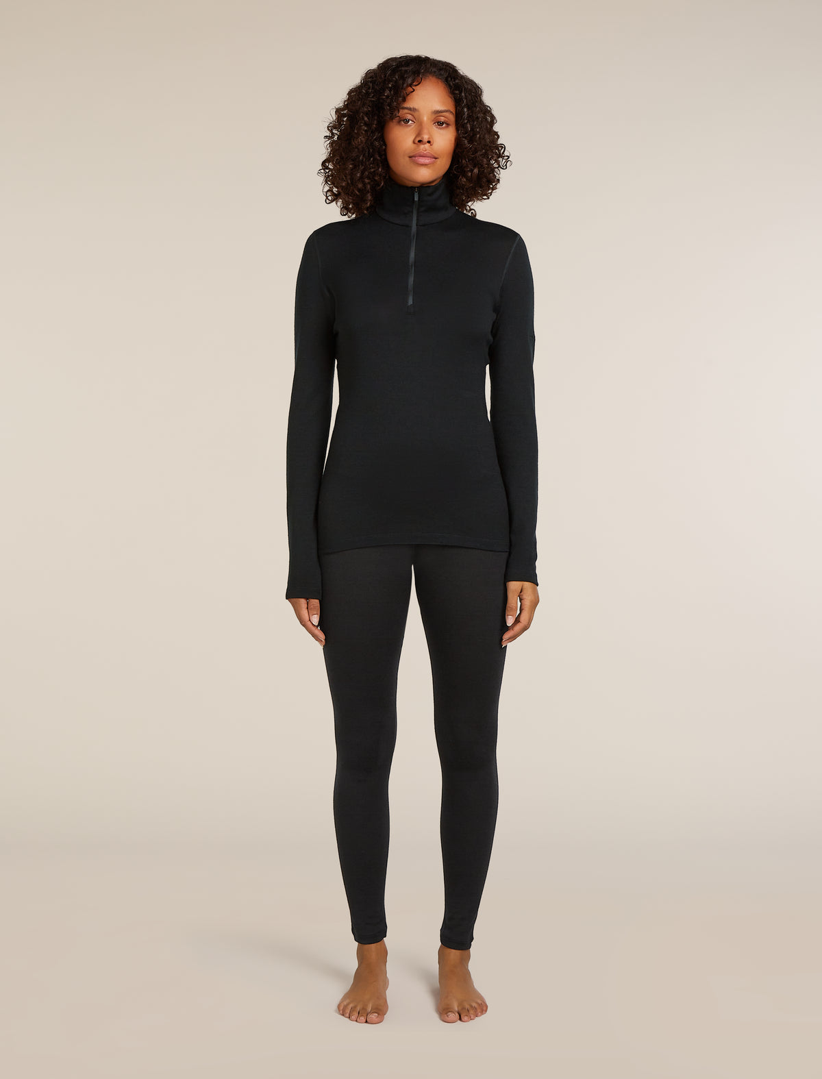 Women's Merino 260 Tech Long Sleeve Half Zip Thermal Top Black - 3