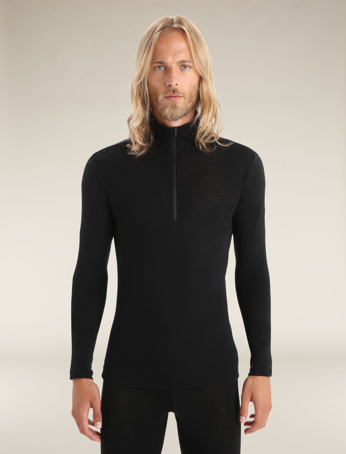 Haut isotherme à manches longues et demi-glissière 175 Everyday en mérinos Men's Black - 1