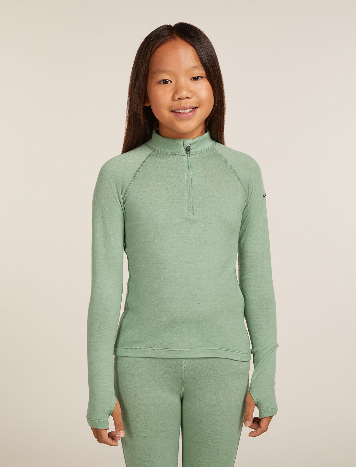 Kids’ Merino 260 Tech Long Sleeve Half Zip Thermal Top Seaglass - 1
