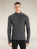 Men's Descender Long Sleeve Zip Jacket Jet Heather/Black - 1