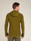 Haut à capuche, glissière et manches longues Descender en mélange de mérinos Men's Algae - 2