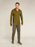 Haut à capuche, glissière et manches longues Descender en mélange de mérinos Men's Algae - 3
