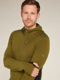Haut à capuche, glissière et manches longues Descender en mélange de mérinos Men's Algae - 5