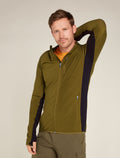Haut à capuche, glissière et manches longues Descender en mélange de mérinos Men's Algae - 6