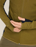Haut à capuche, glissière et manches longues Descender en mélange de mérinos Men's Algae - 7