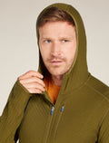 Haut à capuche, glissière et manches longues Descender en mélange de mérinos Men's Algae - 9