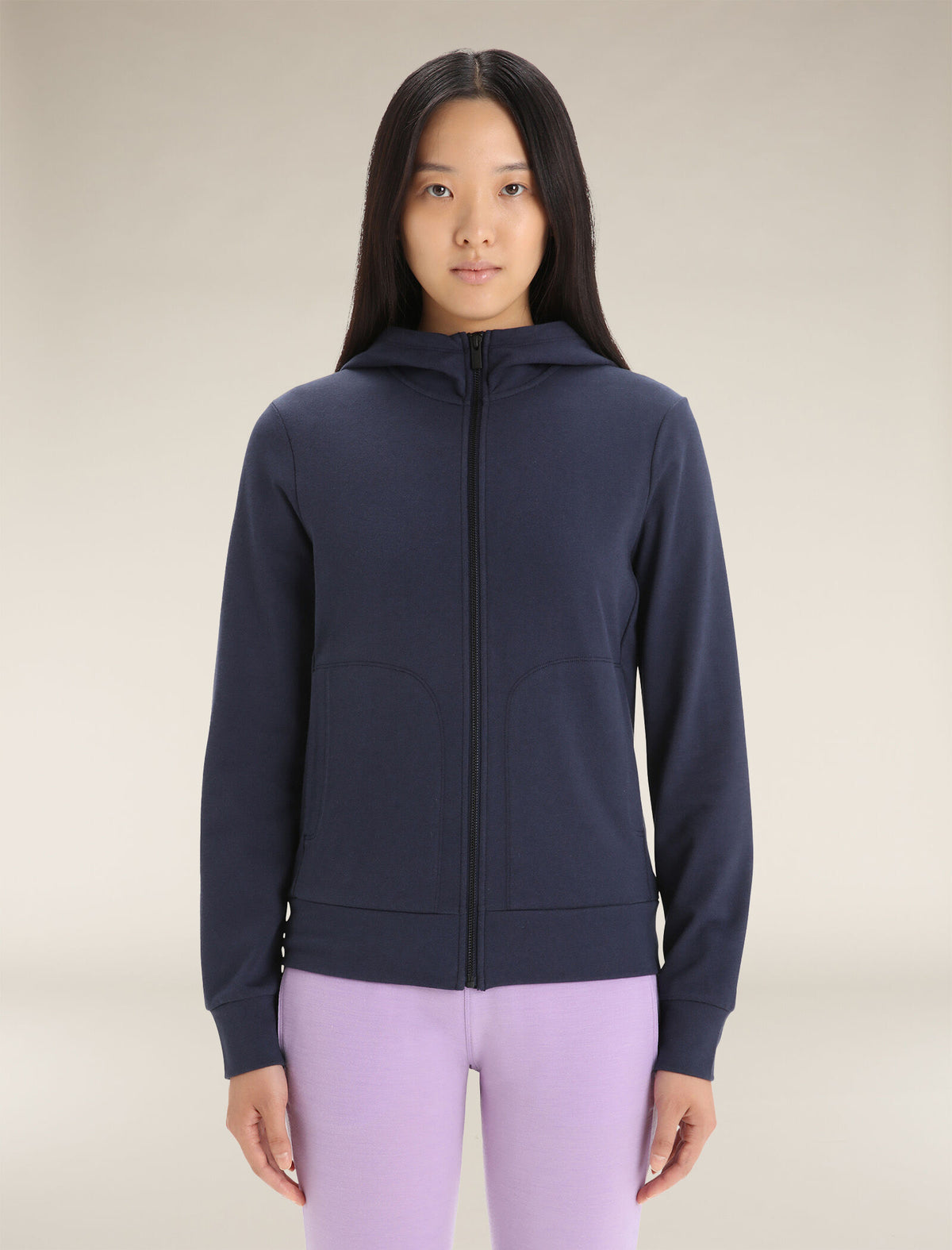 Women's Central Classic Long Sleeve Zip Hoodie Midnight Navy - 1
