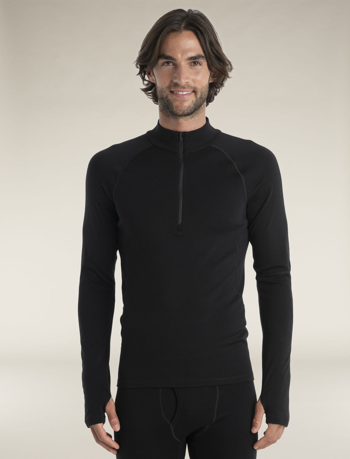 Haut isotherme à manches longues et demi-glissière Polar MerinoFine™ 300 Men's Black - 1