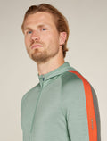 Men's Merino 200 Sonebula Long Sleeve Half Zip Thermal Hoodie Galaxy/Moss - 5