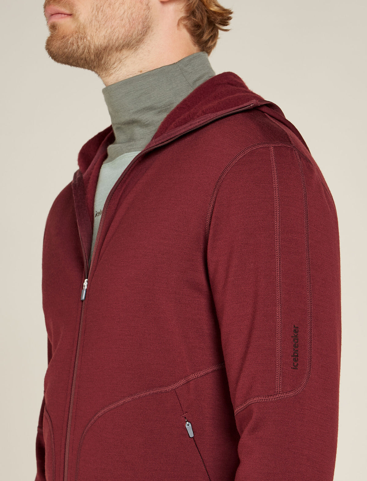 Men's Merino 560 Realfleece™ Elemental Long Sleeve Zip Hoodie Port - 5