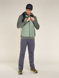 Haut à capuche, manches longues et glissière Quantum Hybrid en mélange de mérinos Homme Galaxy/Moss - 4